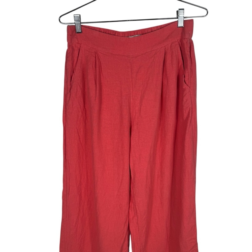 Abercrombie & Fitch Linen Blend Pull-On Pants, Coral, Size M - Picture 3 of 7